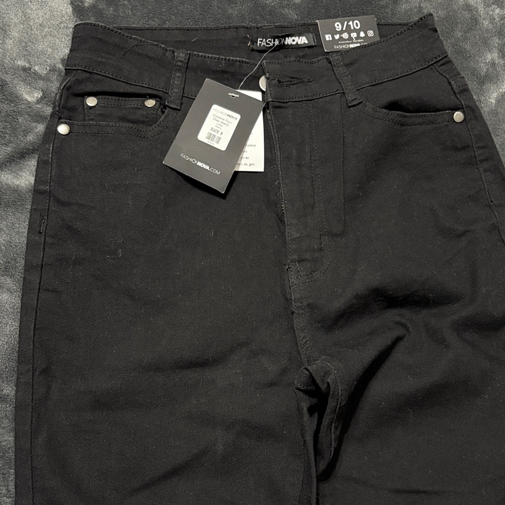 Fashion Nova Dark Black Skinny Jeans